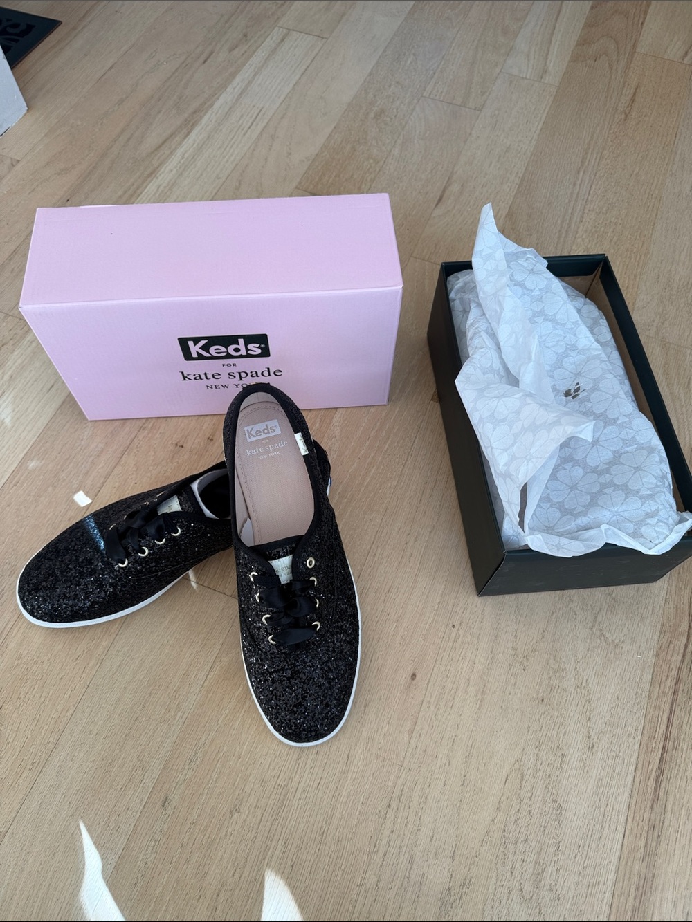 Keds x Kate spade Black Glitter Keds Sneakers